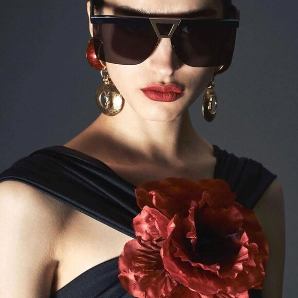 Saint Laurent SL537 PALACE 001 Shield Sunglasses – Black - Picture 3 of 10